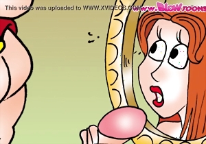 Spicy porn cartoon action with a lusty redhead beauty