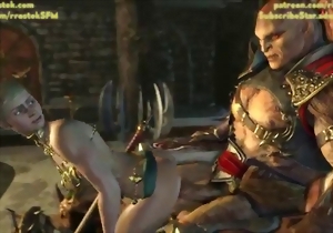 Brutal 3D monster fucked a hot female in the old castle